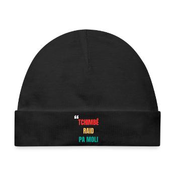 Kreolisches T-Shirt "Tchimbé raid pas moli" – Mut - Baby Premium Organic Mütze - Schwarz - Vorne