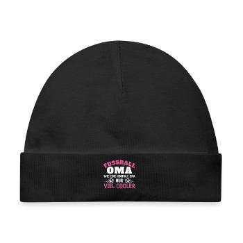 Fußballoma Viel Cooler Shirtdesign - Baby Premium Organic Mütze - Schwarz - Vorne