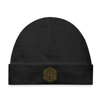 Sechseck Mandala Goa Psytrance Meditation Yoga Aum - Baby Premium Organic Mütze - Schwarz - Vorne