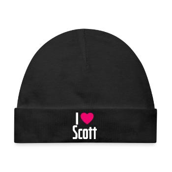 I Love Scott Pinkes Herz Ich liebe Scott - Baby Premium Organic Mütze - Schwarz - Vorne