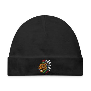 Tribal Tiger – Kraftvolles Ethno Design - Baby Premium Organic Mütze - Schwarz - Vorne
