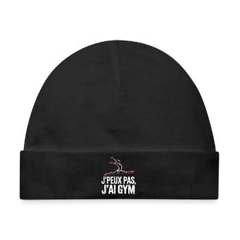 Ich kann nicht, ich habe Fitnessstudio | Turngeschenk | Fitnessstudio - Baby Premium Organic Mütze - Schwarz - Vorne