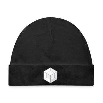 Geometrischer 3D-Würfel Linienstil - Baby Premium Organic Mütze - Schwarz - Vorne