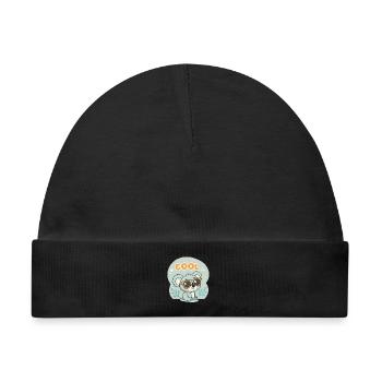 Koala Cool mit orangefarbener Brille - Baby Premium Organic Mütze - Schwarz - Vorne