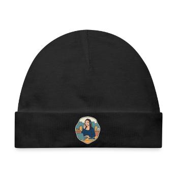Mona Lisa Callcenter Humor Illustration - Baby Premium Organic Mütze - Schwarz - Vorne