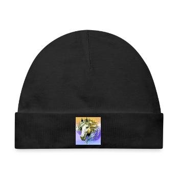Pferd - Baby Premium Organic Mütze - Schwarz - Vorne