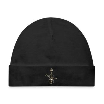 I Love Geige Violine - Klassische Musik Geschenk - Baby Premium Organic Mütze - Schwarz - Vorne