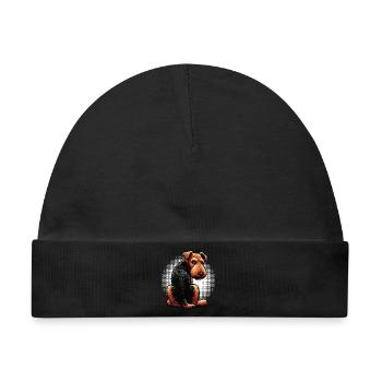 Airedale Terrier Airedales Airedaleliebhaber - Baby Premium Organic Mütze - Schwarz - Vorne