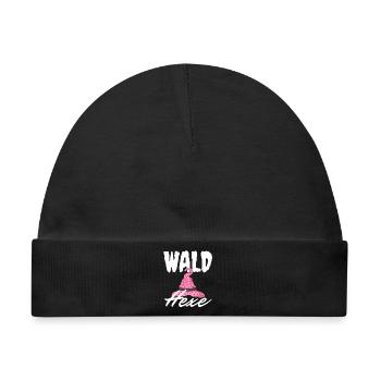 Wald Hexe Rosa Hexenhut Herzen Girly Fantasy - Baby Premium Organic Mütze - Schwarz - Vorne