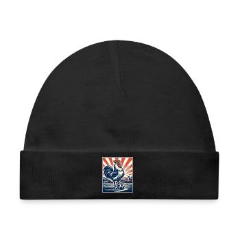 Frankreich Hahn Fußball Fan Motiv Wappentier  - Baby Premium Organic Mütze - Schwarz - Vorne