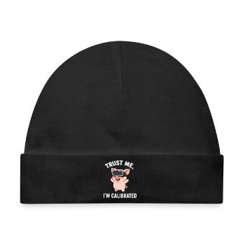 Schwein Landwirt Comic Spruch Gamer - Baby Premium Organic Mütze - Schwarz - Vorne
