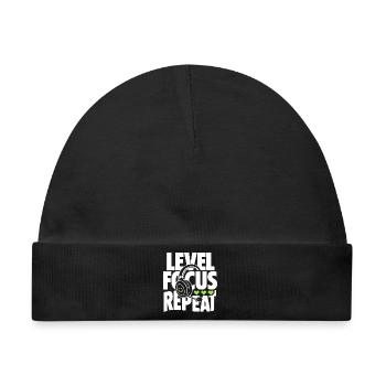 Level Focus Repeat Gaming Headset - Baby Premium Organic Mütze - Schwarz - Vorne