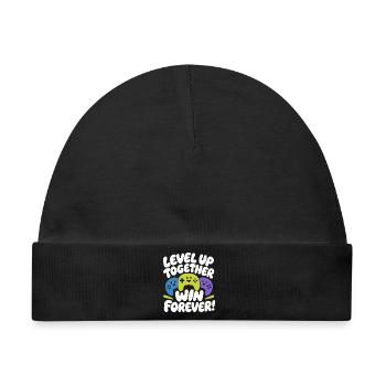 Level Up Together Win Forever - Baby Premium Organic Mütze - Schwarz - Vorne