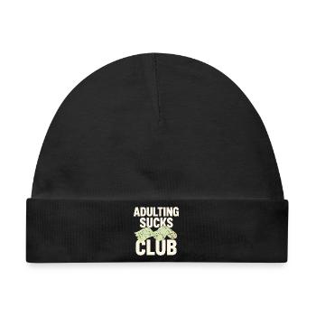Adulting Sucks Club Rechnungschaos - Baby Premium Organic Mütze - Schwarz - Vorne