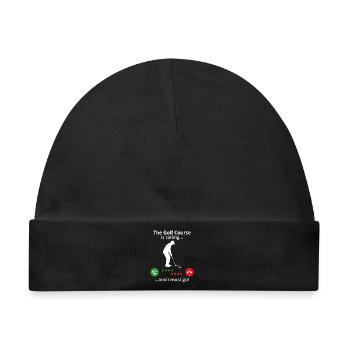 Der Golfplatz ruft und ich muss los! Golfer - Baby Premium Organic Mütze - Schwarz - Vorne