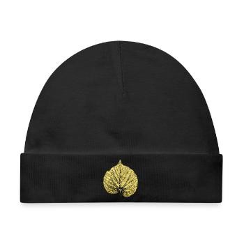 Blatt Linde / Lindenblatt - Natur & Wald 2 - Baby Premium Organic Mütze - Schwarz - Vorne
