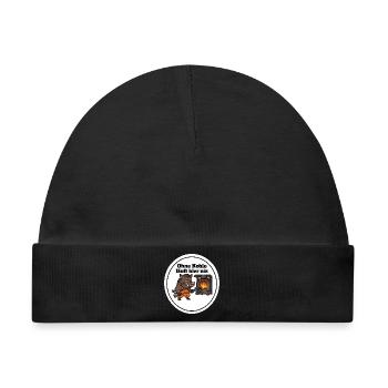 Dampflok Heizer Wildschwein Shirt Kohle Spruch - Baby Premium Organic Mütze - Schwarz - Vorne