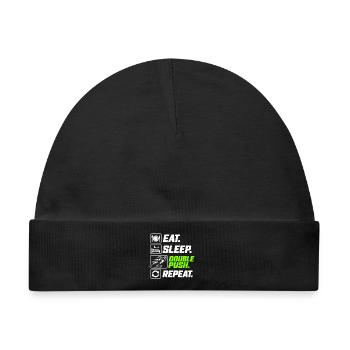 Eat Sleep Double Push Repeat Skate - Baby Premium Organic Mütze - Schwarz - Vorne