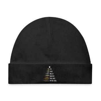 Angler Frohe Weihnachten Christbaum Fische - Baby Premium Organic Mütze - Schwarz - Vorne