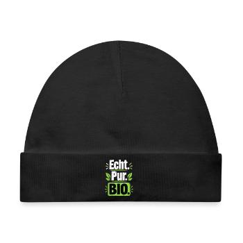 Echt Pur Bio Statement - Baby Premium Organic Mütze - Schwarz - Vorne