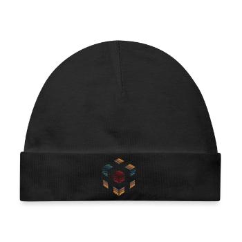 CUBE CROSSING - Baby Premium Organic Mütze - Schwarz - Vorne