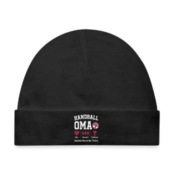 Omi Handball Fan Shirt – Stolz & Pokal - Baby Premium Organic Mütze - Schwarz - Vorne