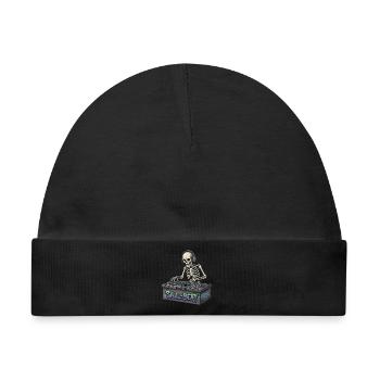Skelettartiger DJ Skull Beat - Baby Premium Organic Mütze - Schwarz - Vorne