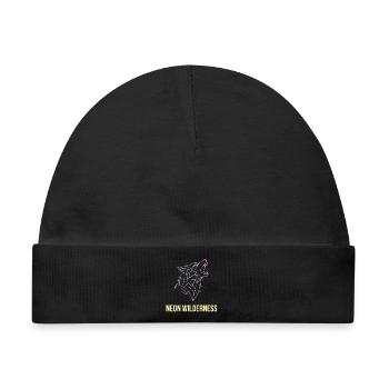 Wolf Neon Wilderness - Baby Premium Organic Mütze - Schwarz - Vorne
