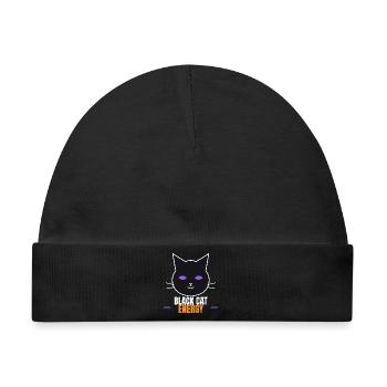 Black Cat Energy Funny Halloween Cat - Baby Premium Organic Mütze - Schwarz - Vorne