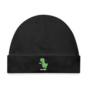 Dinosaurier - TEAREX - Baby Premium Organic Mütze - Schwarz - Vorne
