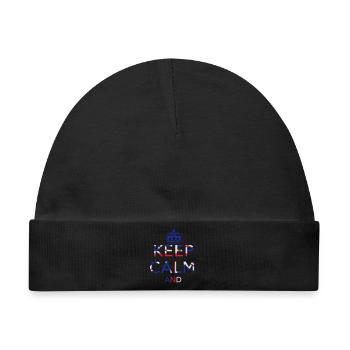 Keep calm... Union Jack - Baby Premium Organic Mütze - Schwarz - Vorne