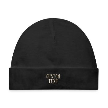 Custom Text - Baby Premium Organic Mütze - Schwarz - Vorne