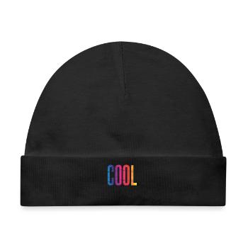 COOL Farbverlauf Holztext - Baby Premium Organic Mütze - Schwarz - Vorne