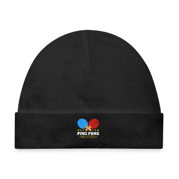 PingPong Meister Logo - Baby Premium Organic Mütze - Schwarz - Vorne