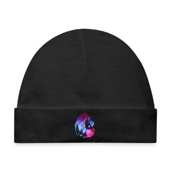 Weibliche Klettererin Zipline Aquarell-Abenteuer - Baby Premium Organic Mütze - Schwarz - Vorne