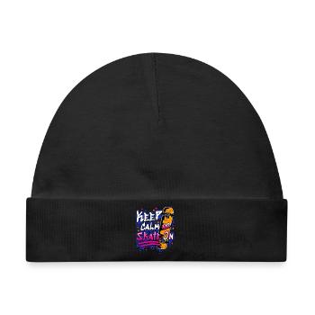 Skateboarder Skateboard - Baby Premium Organic Mütze - Schwarz - Vorne