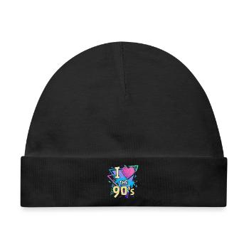 90iger Neunziger Jahrgang - Baby Premium Organic Mütze - Schwarz - Vorne
