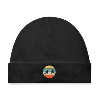 Fechten Fechter Retro - Baby Premium Organic Mütze - Schwarz - Vorne