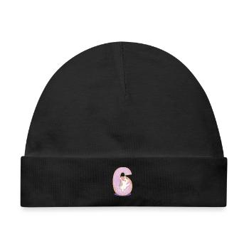 Einhorn im Donut Tochter 6 Jahre alt - Baby Premium Organic Mütze - Schwarz - Vorne