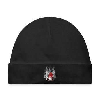 Winter Xmas Wald Wichtel Zwerg Waldbewohner Kind - Baby Premium Organic Mütze - Schwarz - Vorne