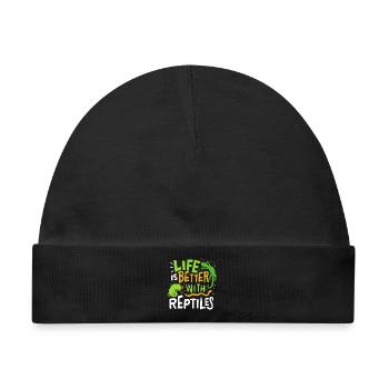 Reptilien Eidechse - Baby Premium Organic Mütze - Schwarz - Vorne