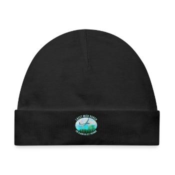 Modell Segelflugzeug Landschaft Retro Blau - Baby Premium Organic Mütze - Schwarz - Vorne