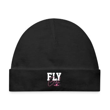 Flugzeug - Baby Premium Organic Mütze - Schwarz - Vorne