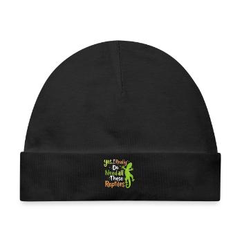 Reptil Eidechse Herpetologe - Baby Premium Organic Mütze - Schwarz - Vorne