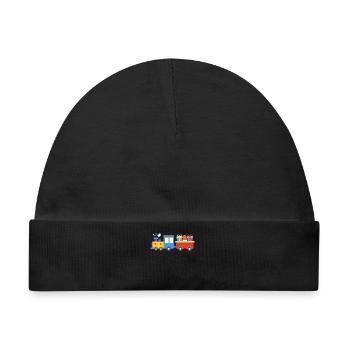 Zug Modelleisenbahn - Baby Premium Organic Mütze - Schwarz - Vorne