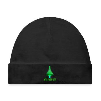 Neon-Kiefern-Weihnachtsbaum - Baby Premium Organic Mütze - Schwarz - Vorne