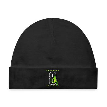 Fußball Trikotnummer 08 - Baby Premium Organic Mütze - Schwarz - Vorne