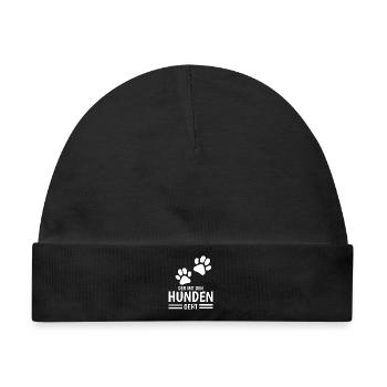 Hund und Herrchen Sprüche - Baby Premium Organic Mütze - Schwarz - Vorne