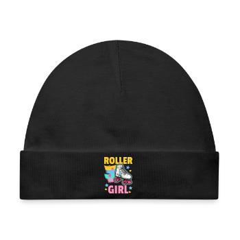 Rollschuhe Roller Girl - Baby Premium Organic Mütze - Schwarz - Vorne