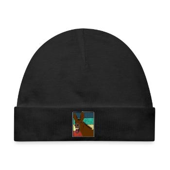 Maultier Muli Esel Pferd Vintage Geschenk - Baby Premium Organic Mütze - Schwarz - Vorne